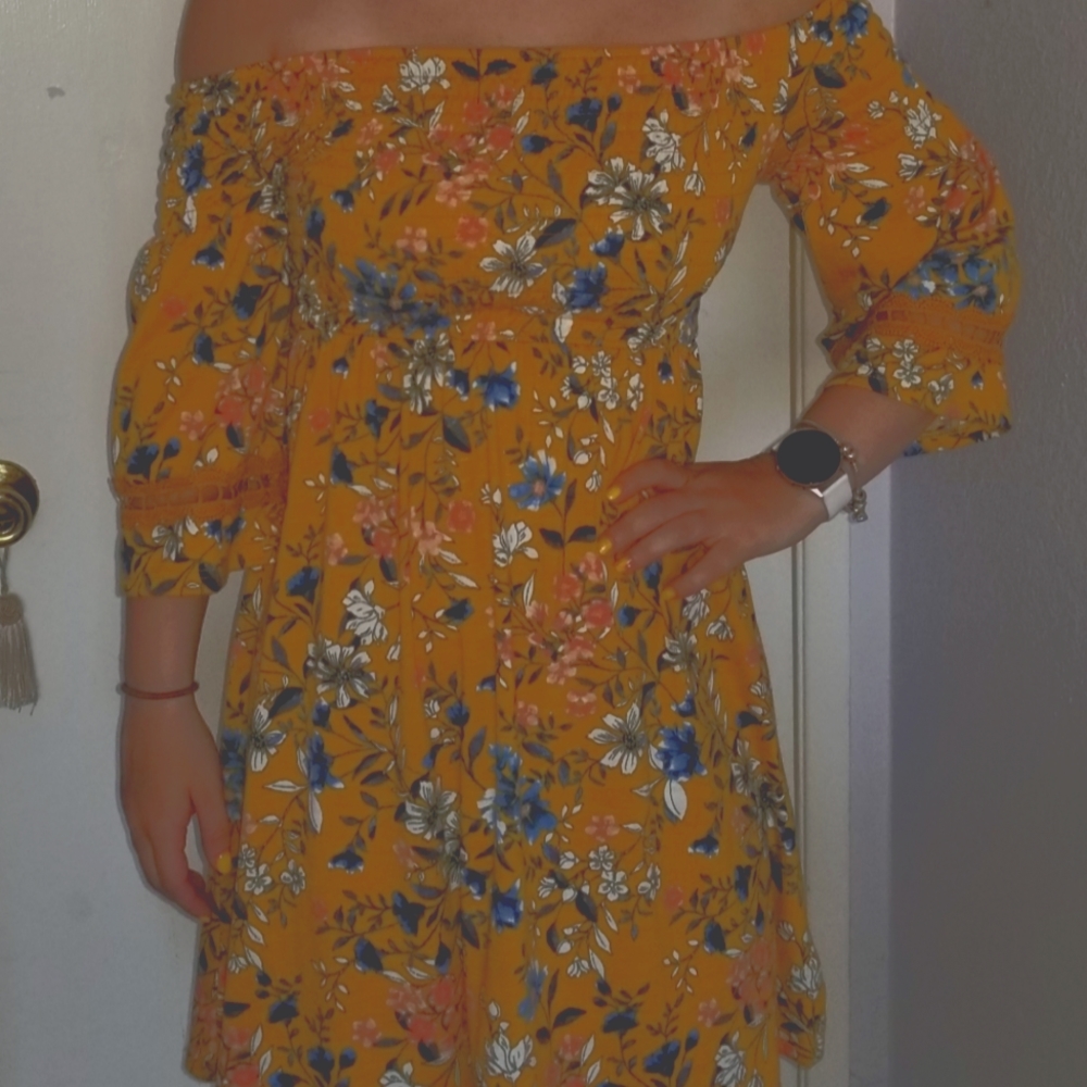 Yellow floral dress